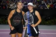 Aryna Sabalenka and Iga Swiatek at the 2023 WTA Finals.